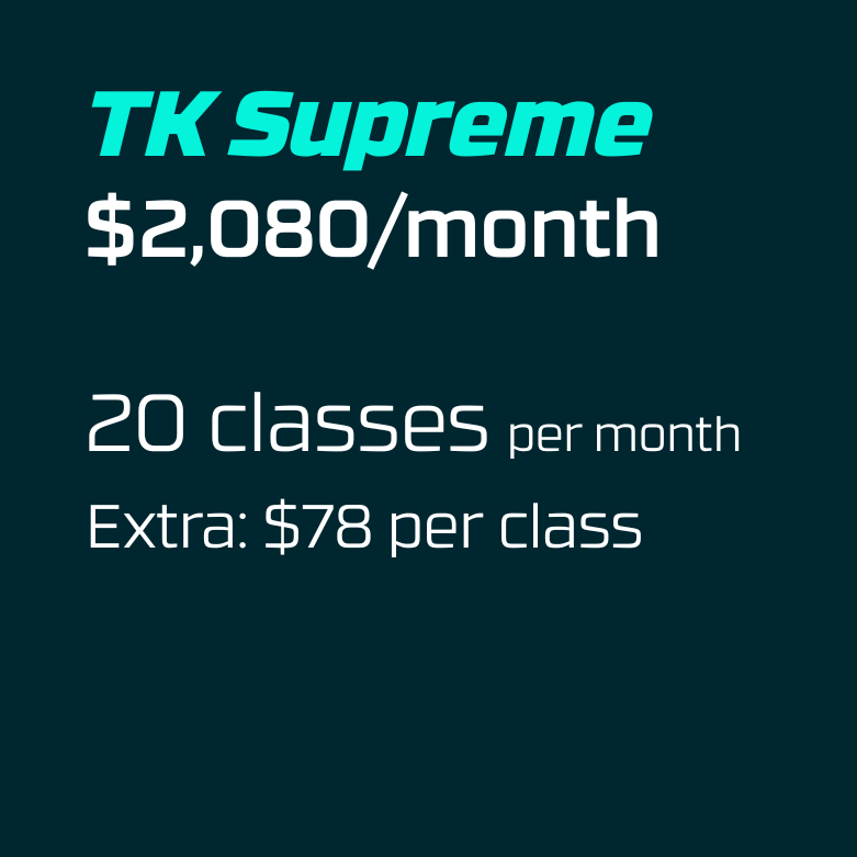 Taikoo Supreme ($2080 per month) is a high usage plan, each month will have 20 class-credits. After the above credits are completely consumed, you will then be eligible to purchase extra class at $78 within the membership month. 