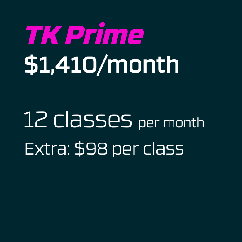 Taikoo Prime ($1410 per month) is a high usage plan, each month will have 12 class-credits. After the above credits are completely consumed, you will then be eligible to purchase extra class at $98 within the membership month. 
