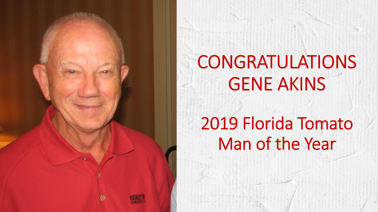 Gene Akins, de Catalytic Generators, ha sido galardonado con el premio al hombre del año del tomate de Florida
