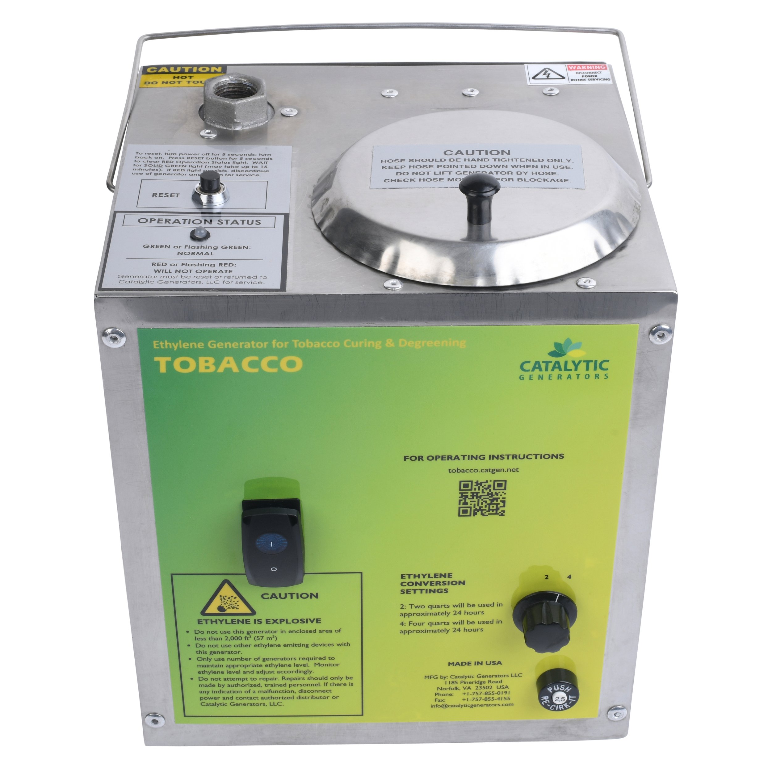Generador de etileno para el curado del tabaco
