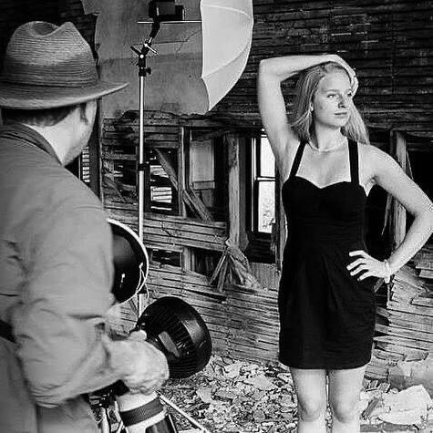 Josh Groband&rsquo;s singing partner photoshoot - behind the scenes image. She was looking for the idea of beauty amongst the ruins. More to come on this! 
.
.
.
#behindthescenes #1000islandslife #b&amp;w #followme #photographyeveryday #photooftheday