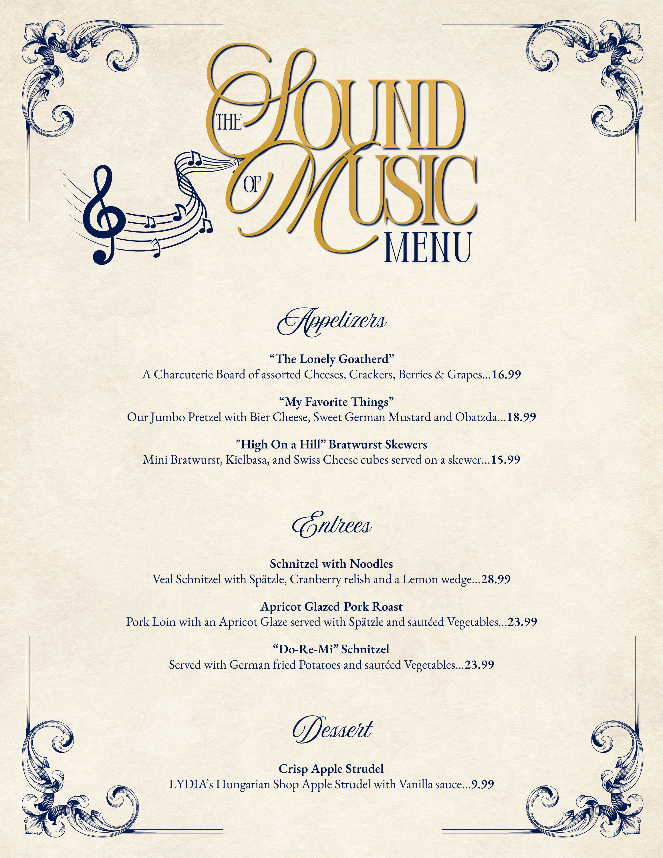 The Sound of Music Menu