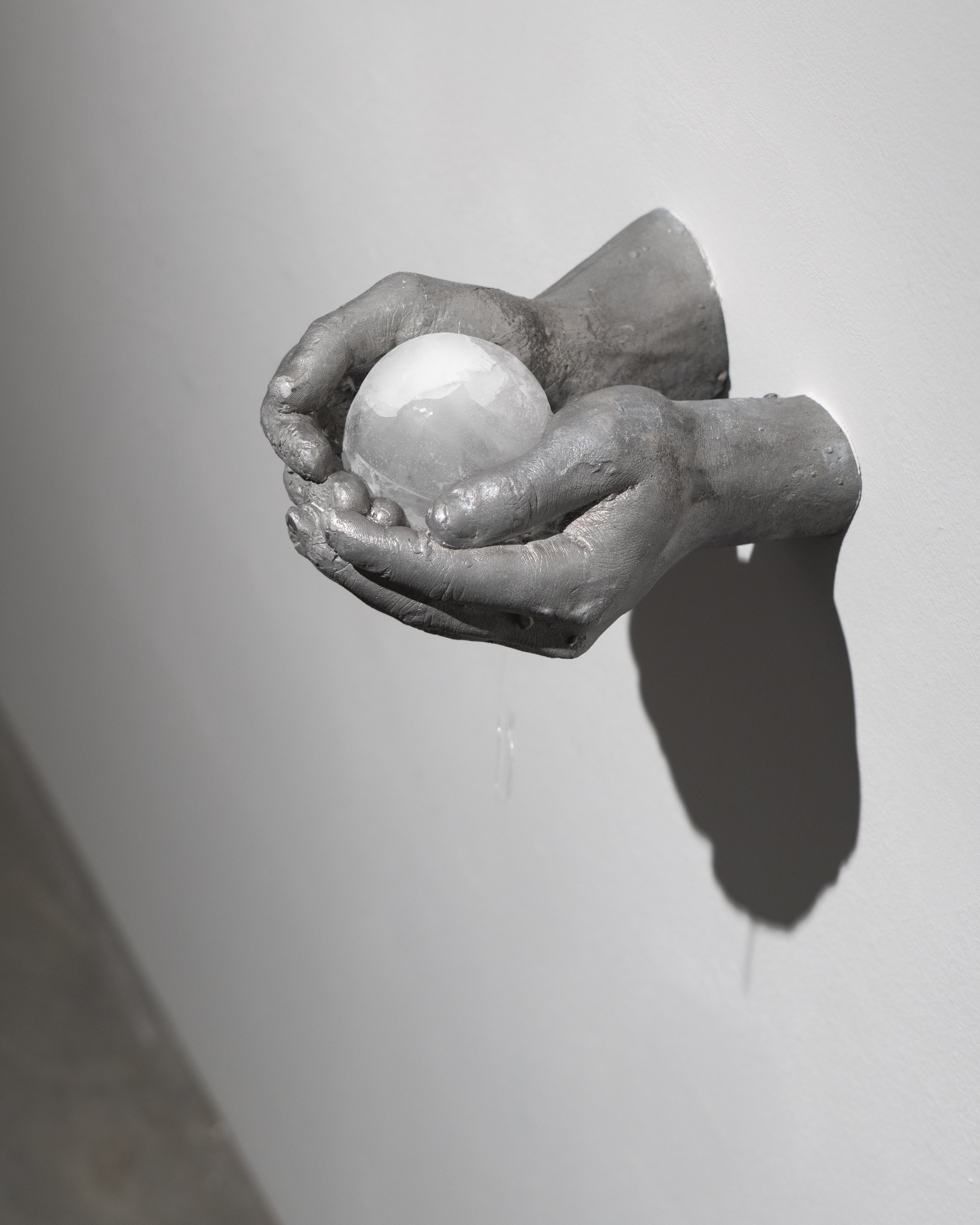 Phase Change, 2026 (3.5 x 5.5 x 6.75) Aluminum, Artist Hands, Purified Water