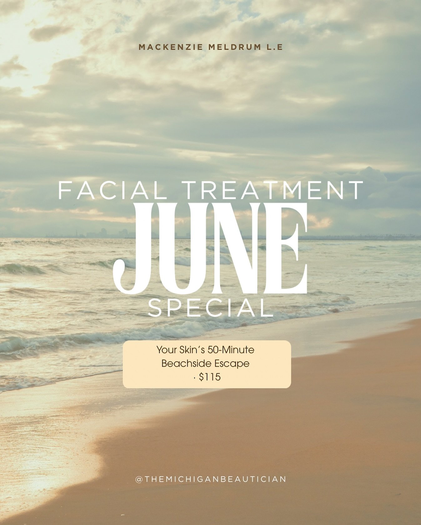soak up a little sunshine just like a day at the beach🧖🏽&zwj;♀️⛅️

Ya know&hellip;without the sun damage and burns 🥵🫶🏼

You&rsquo;ll also get a free sample aloe moisturizer (juuuuust in case 😉)

@themichiganbeautician 

#themichiganbeautician #