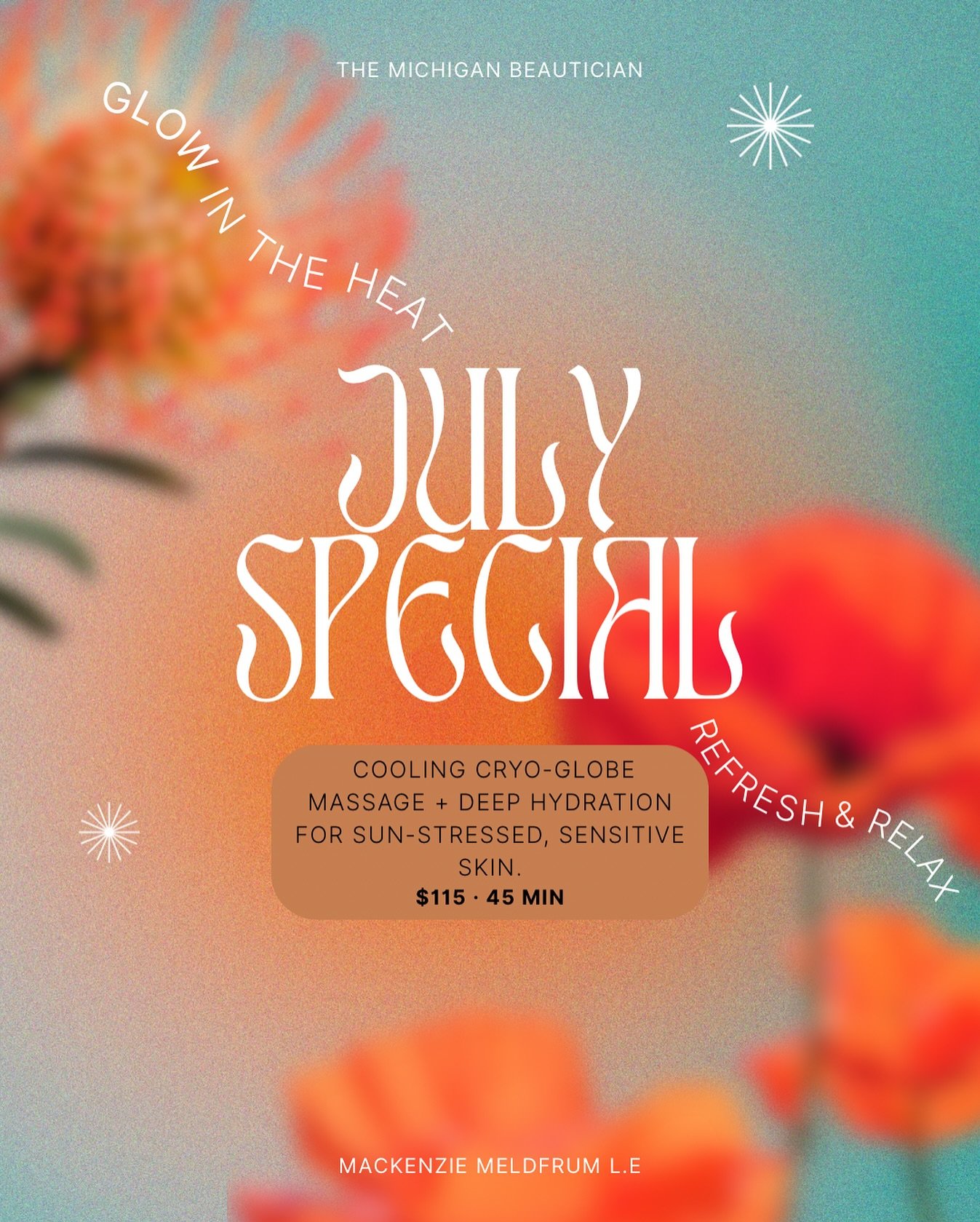 Your July glow deserves better than this heatwave meltdown 🥵

If your skin&rsquo;s throwing a fit from the sun, sweat, or burns, this one&rsquo;s for you&hellip;

❄️ Cooling Cryo-Globe Massage
💧 Deep Hydration layers
🧴 Support from SPF without the