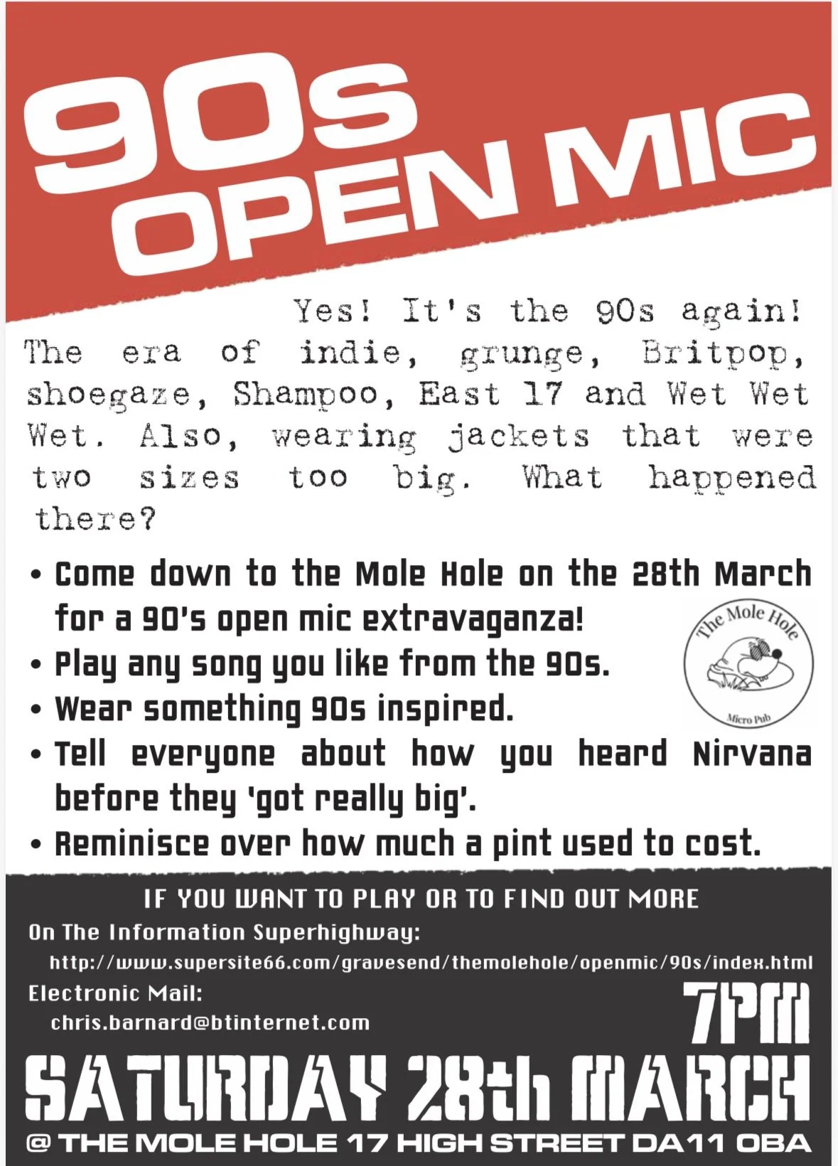 90's Open Mic Night