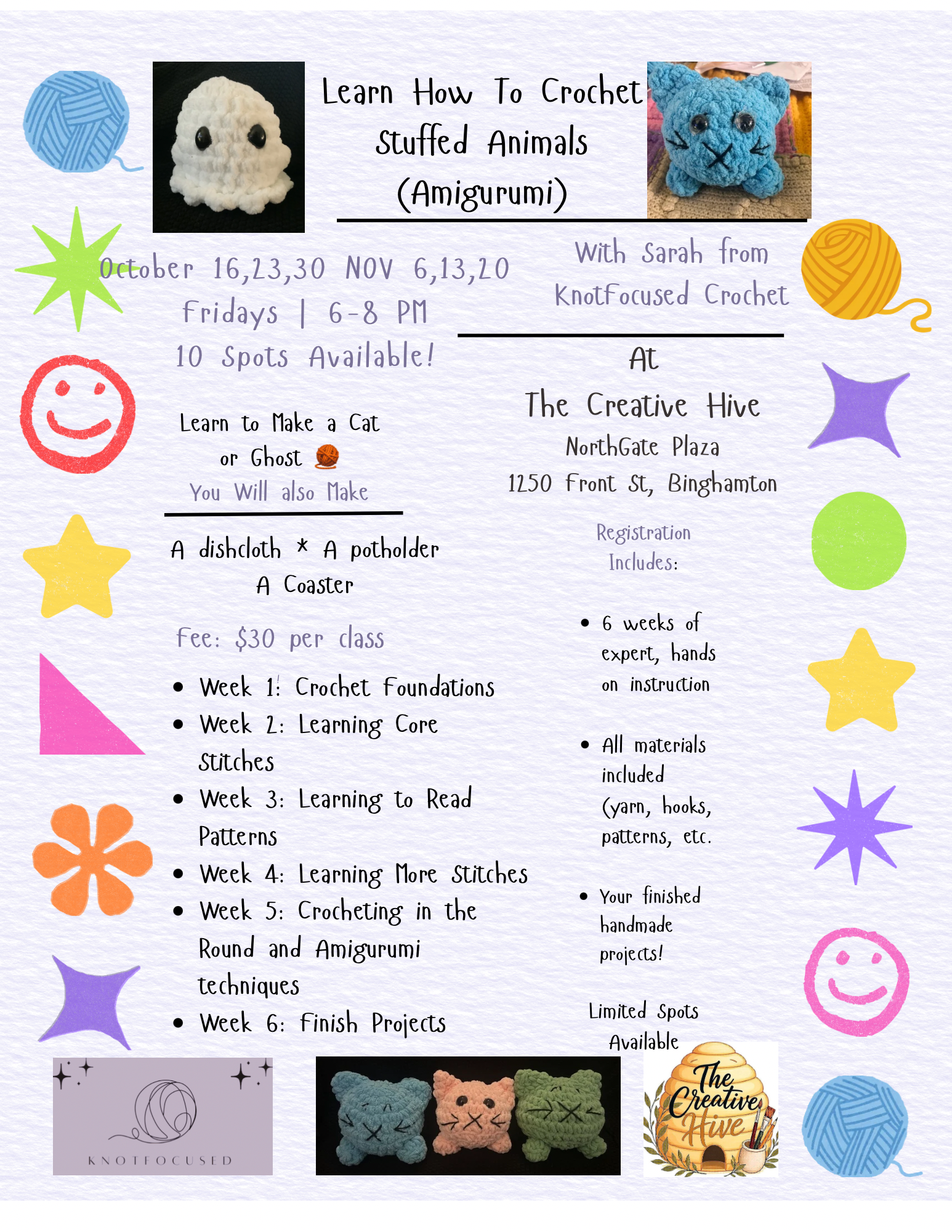 Learn To Crochet- 6 Week Series