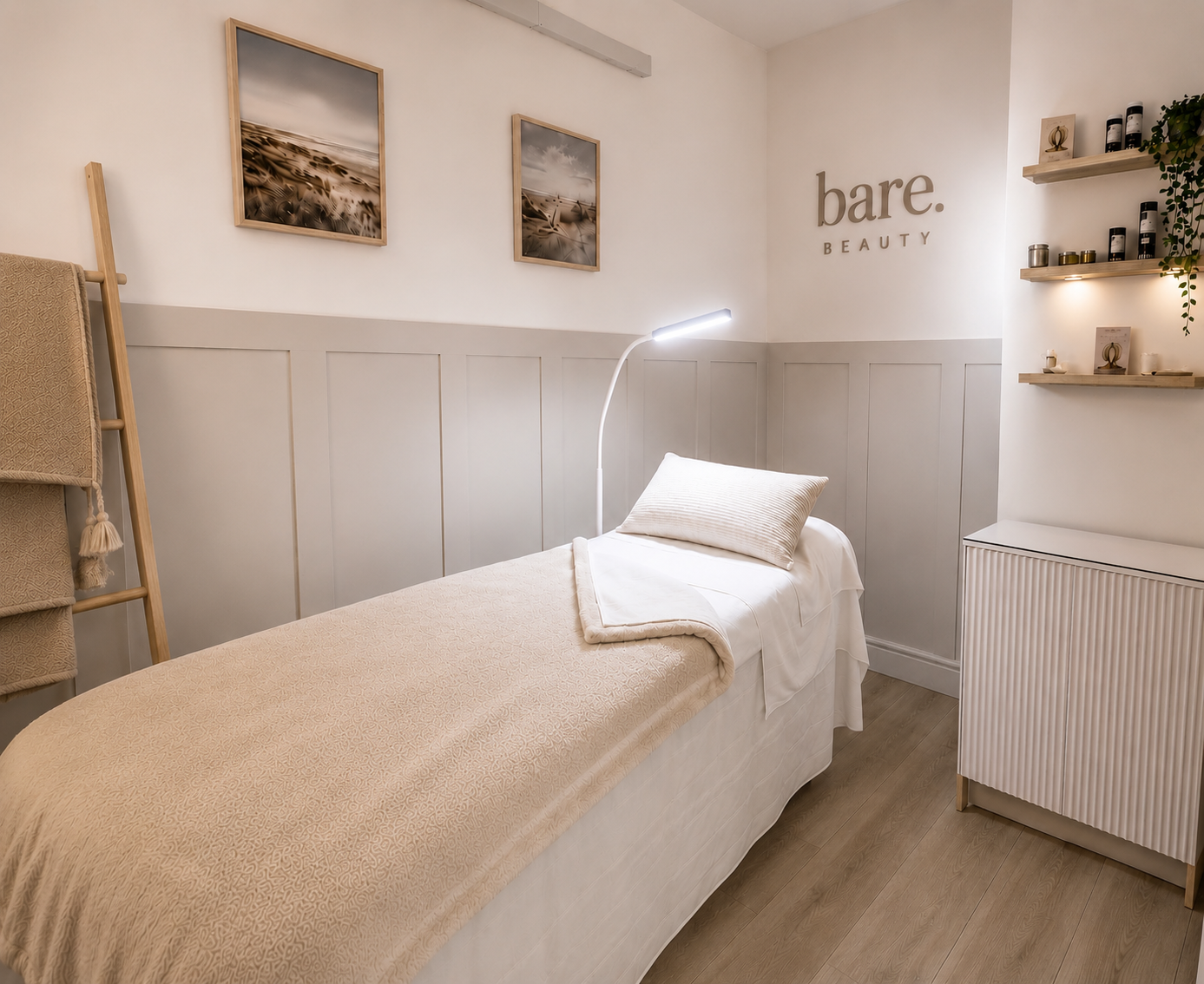 Private 1-1 treatment room at bare. BEAUTY in Broadstone, Poole.