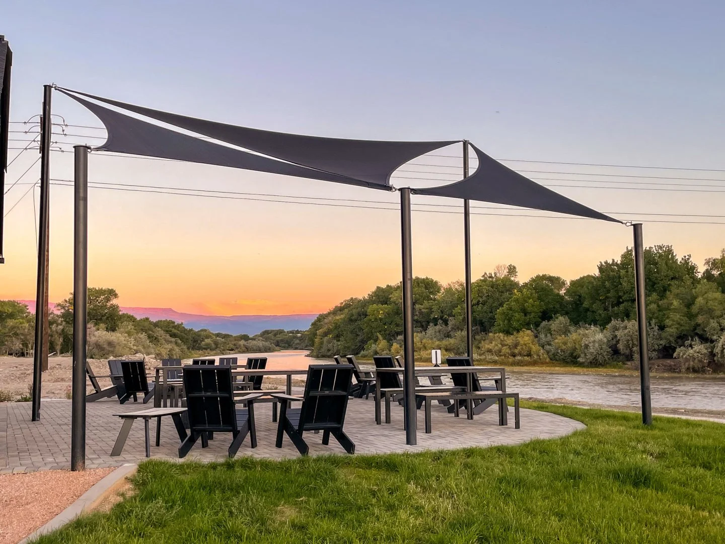 Riverside seating made for perfect sunsets at Camp Eddy