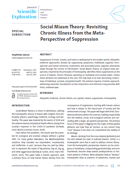 Social Miasm Theory Publication