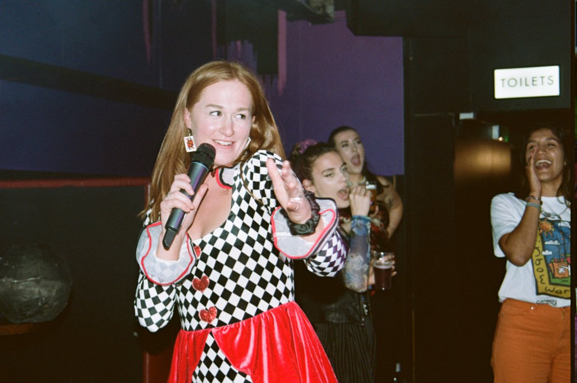 Artistic Director, Scarlett Spicer hosting the Bad Bitch Cabaret at The Brewers, Manchester.