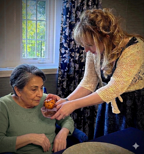 Helping our residents with aromatherapy..