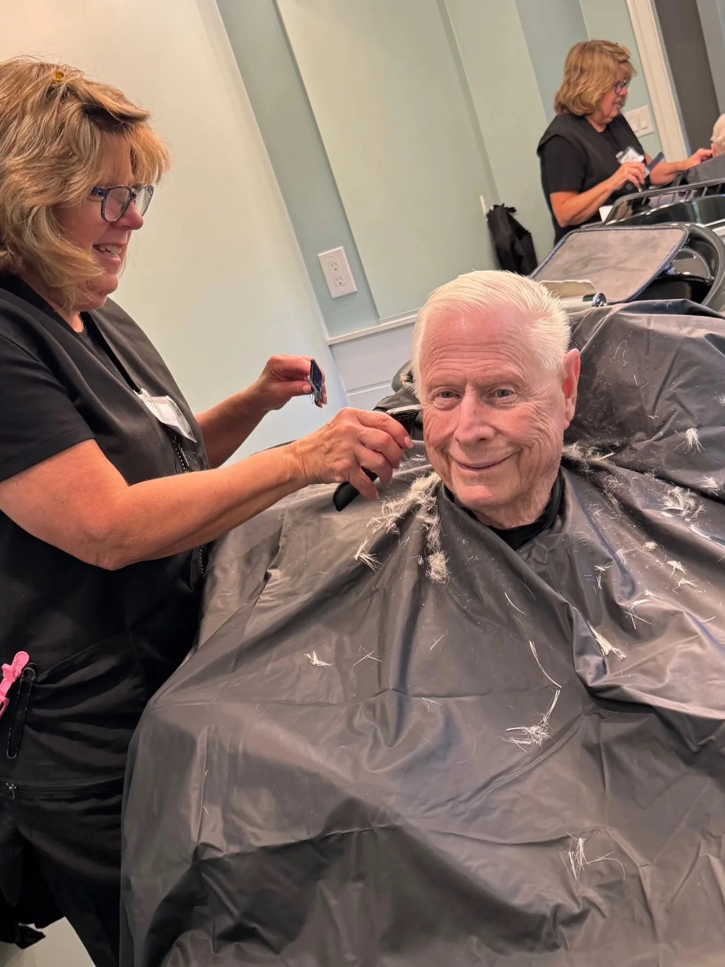 Helping our residents with grooming needs.