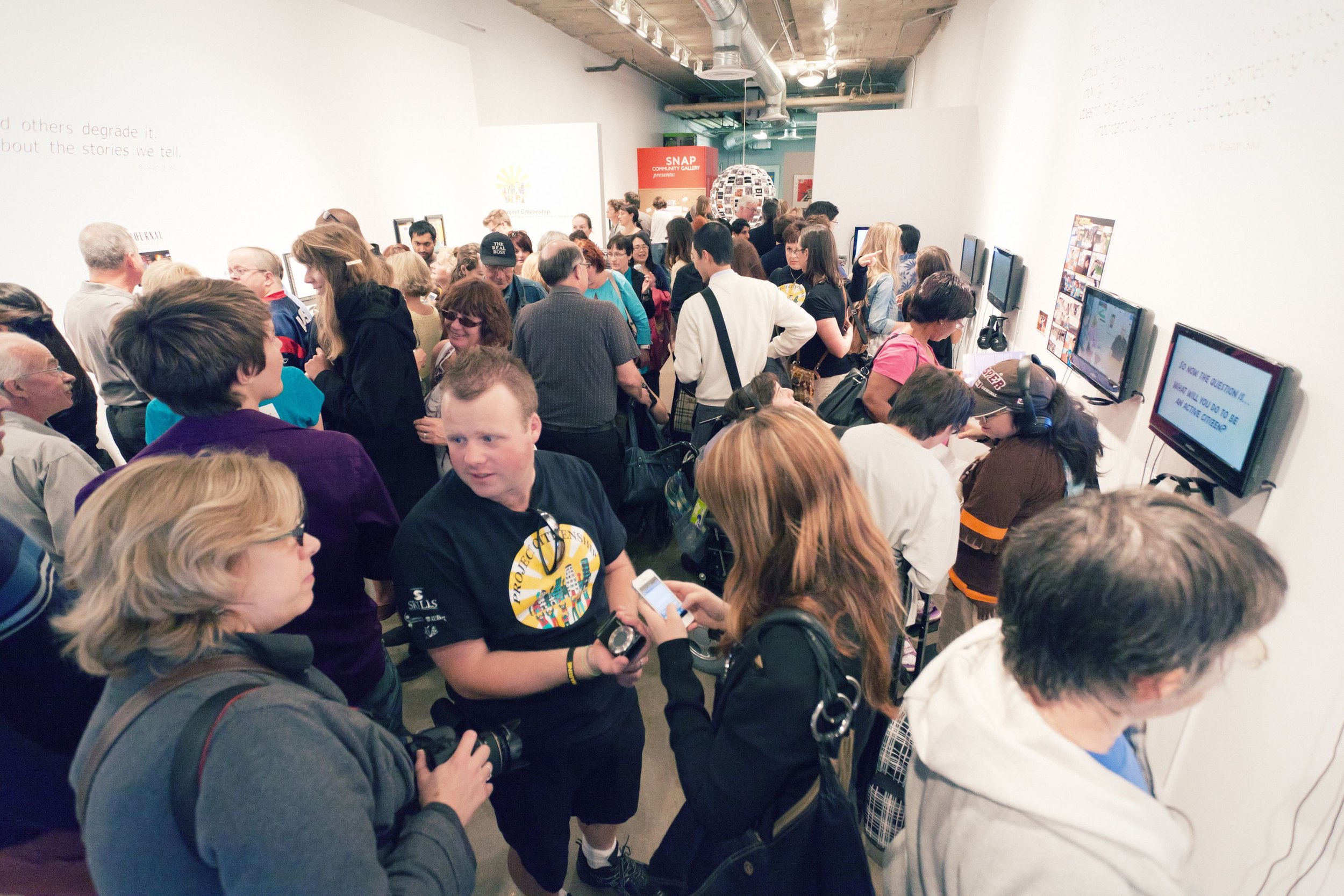 Opening reception of Project Citizenship Exhibit at SNAP Gallery 2012