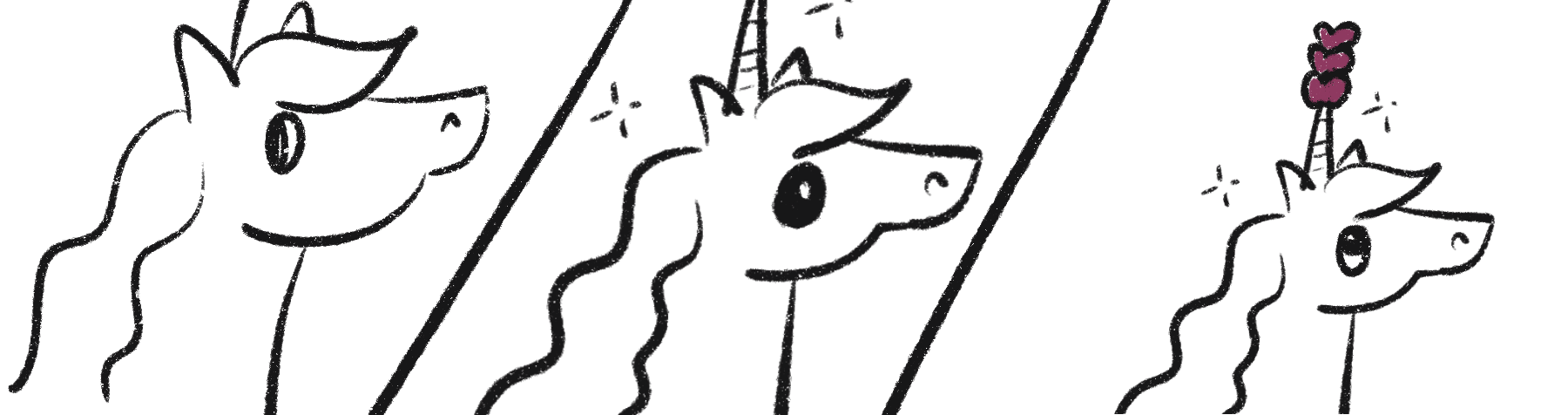 Unicorn realizing it's a unicorn with apples on it's horn