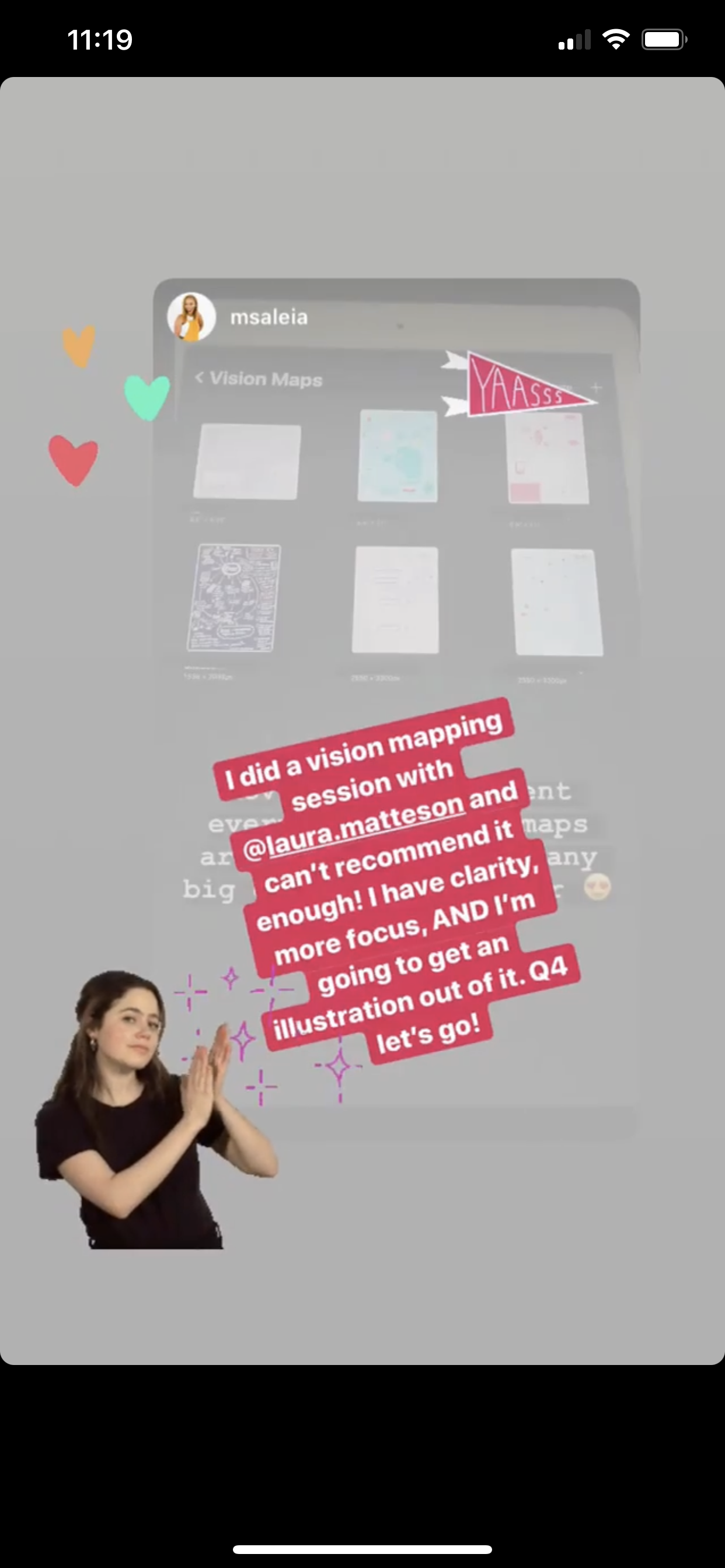 I did a vision mapping session with Laura and can't recommend it enough! I have clarity, more focus, AND I'm going to get an illustration out of it. Q4 let's go! - MsAleia