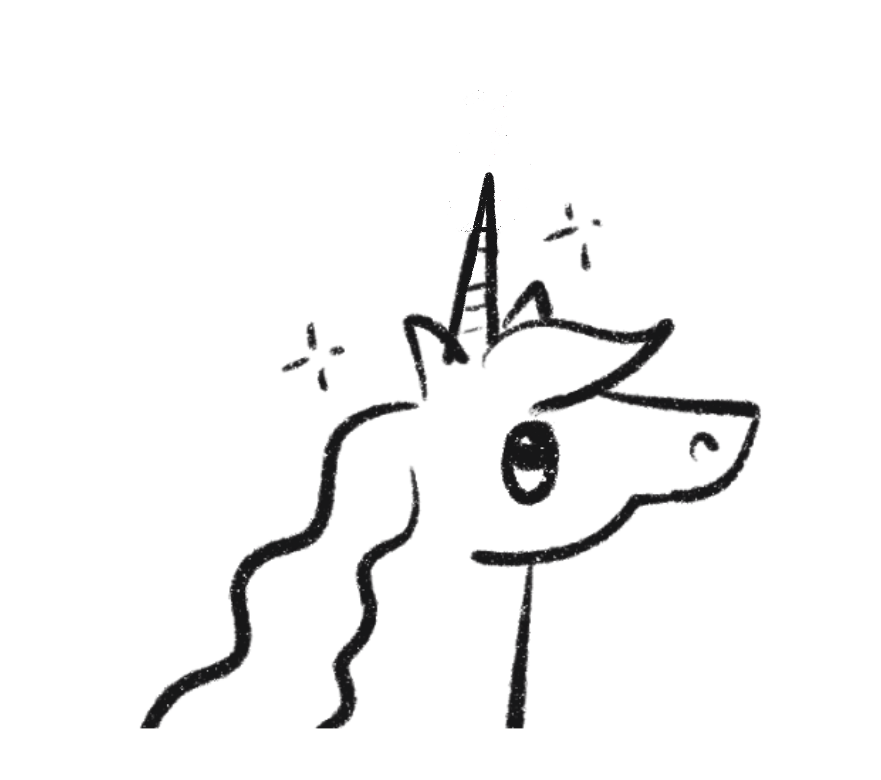 unicorn with a clean horn