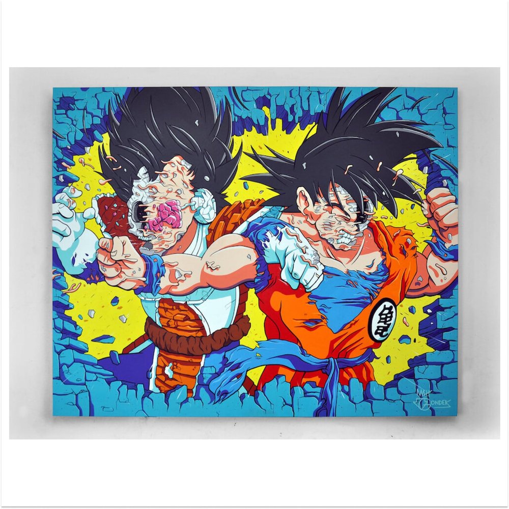 Goku Vegeta split Metal Print for Sale by Graphadora