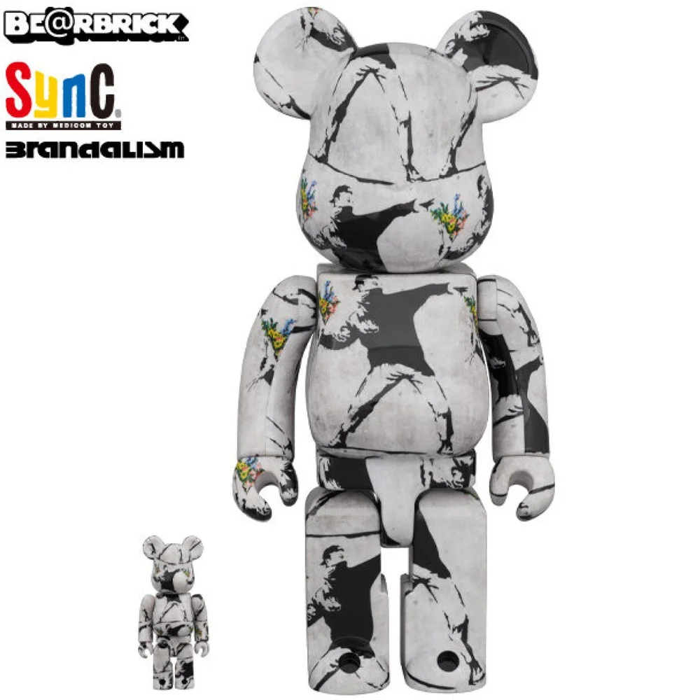 bearbrick-banksy-flower-bomber 