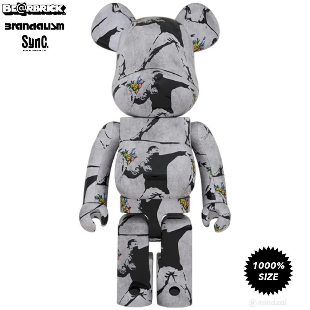 bearbrick-banksy-flower-bomber 