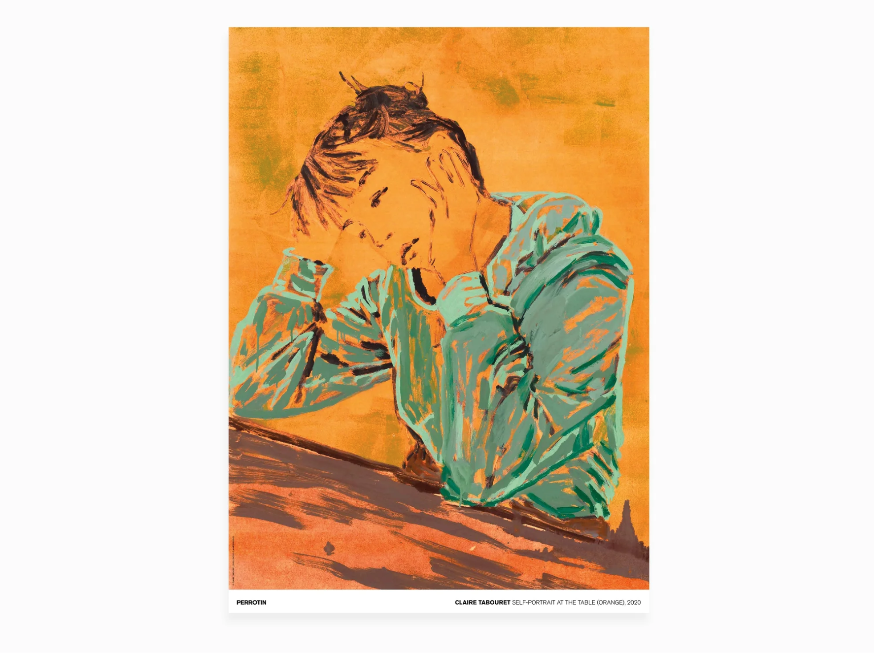 CLAIRE TABOURET - SELF-PORTRAIT AT THE TABLE (ORANGE), 2020 (STANDARD POSTER) .png