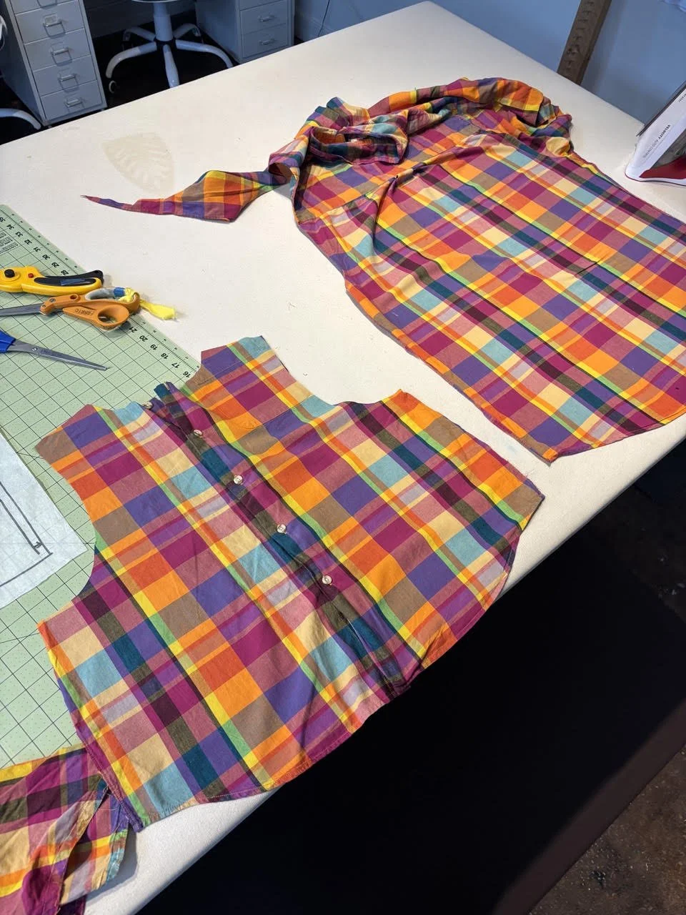 Thrift Flip:  From Button-up to Tank Top
