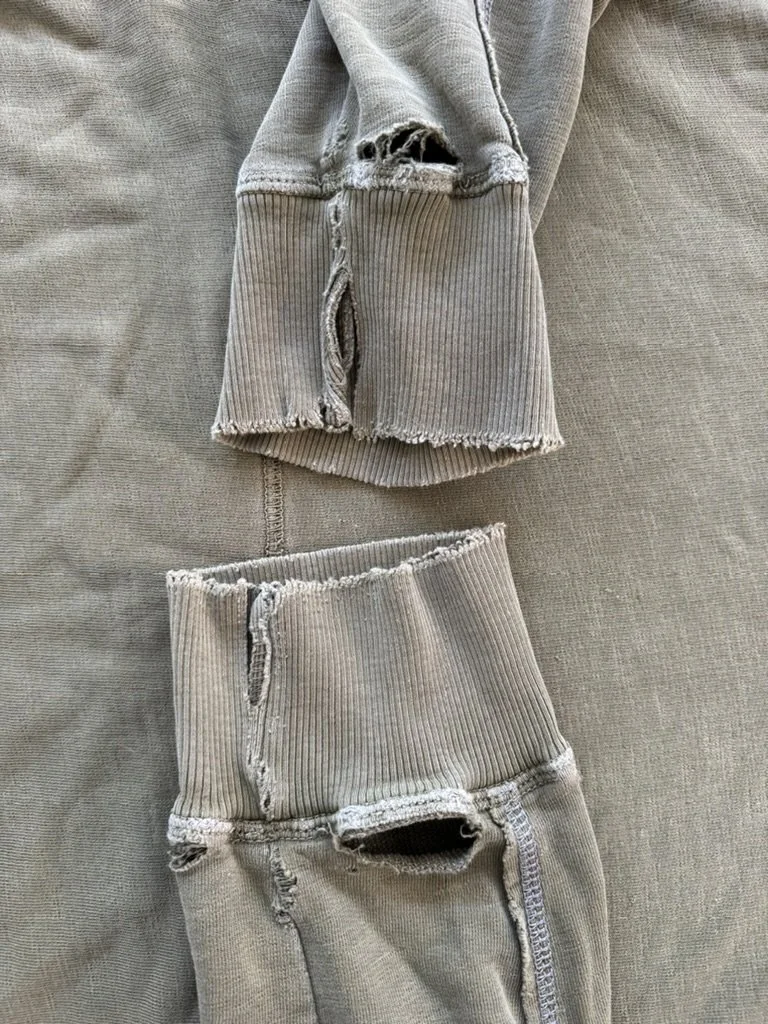 Before_ Green Sweatshirt Cuff Replacements.jpeg