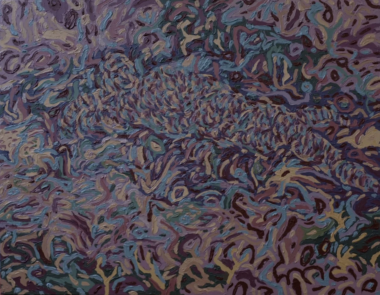 "Un hombre de apellido descansando" 2025
Colección Privada
55" x 45"
Acrílica sobre lienzo