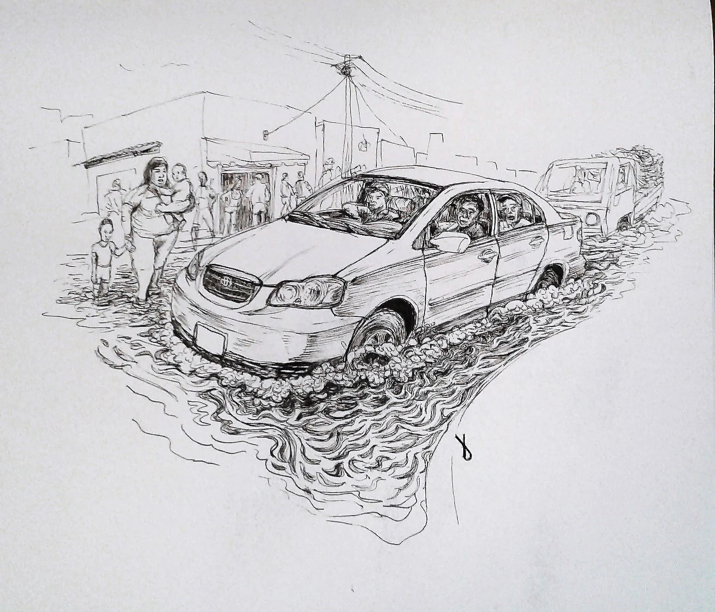 Dibujo tinta sobre papel
14" x 11"