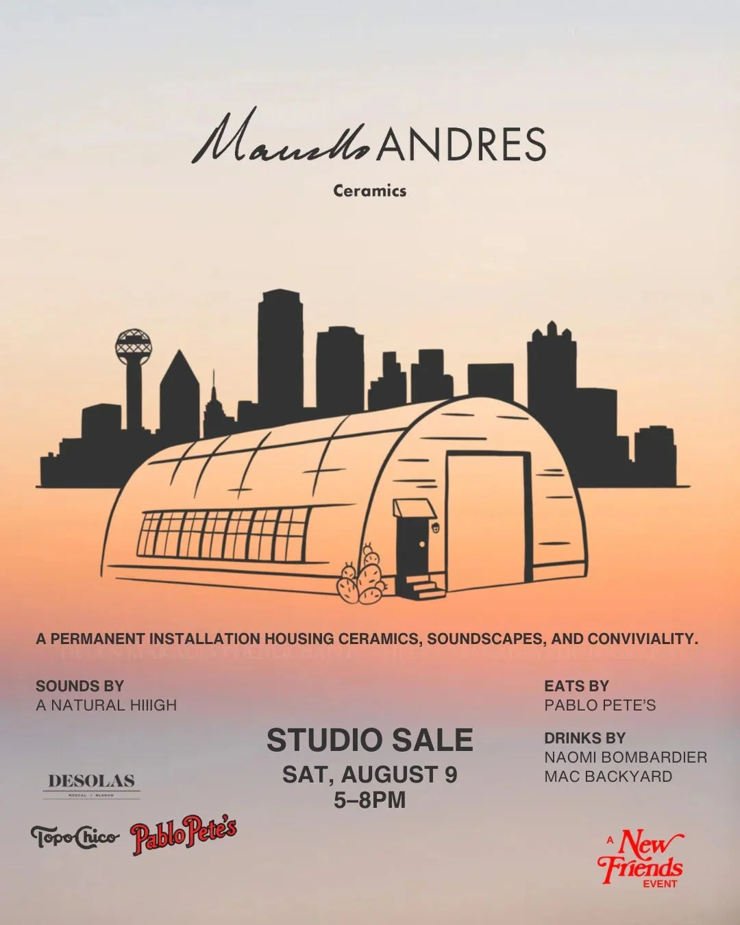 Marcello Andres Ceramics August Studio Sale