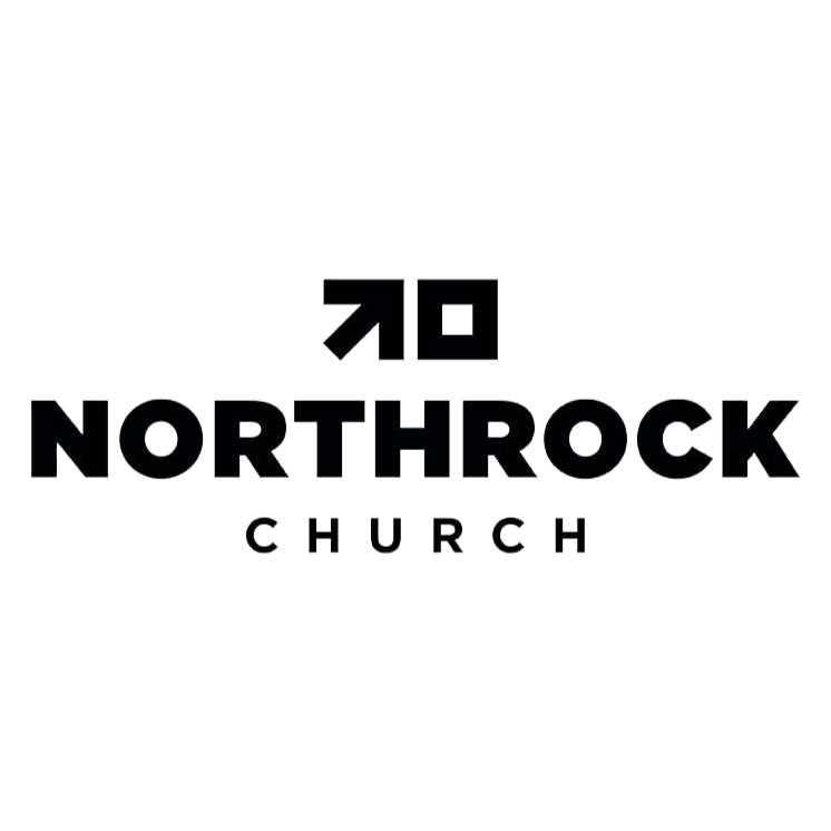 Logo of Northrock Church with a cross and square icon above the text.