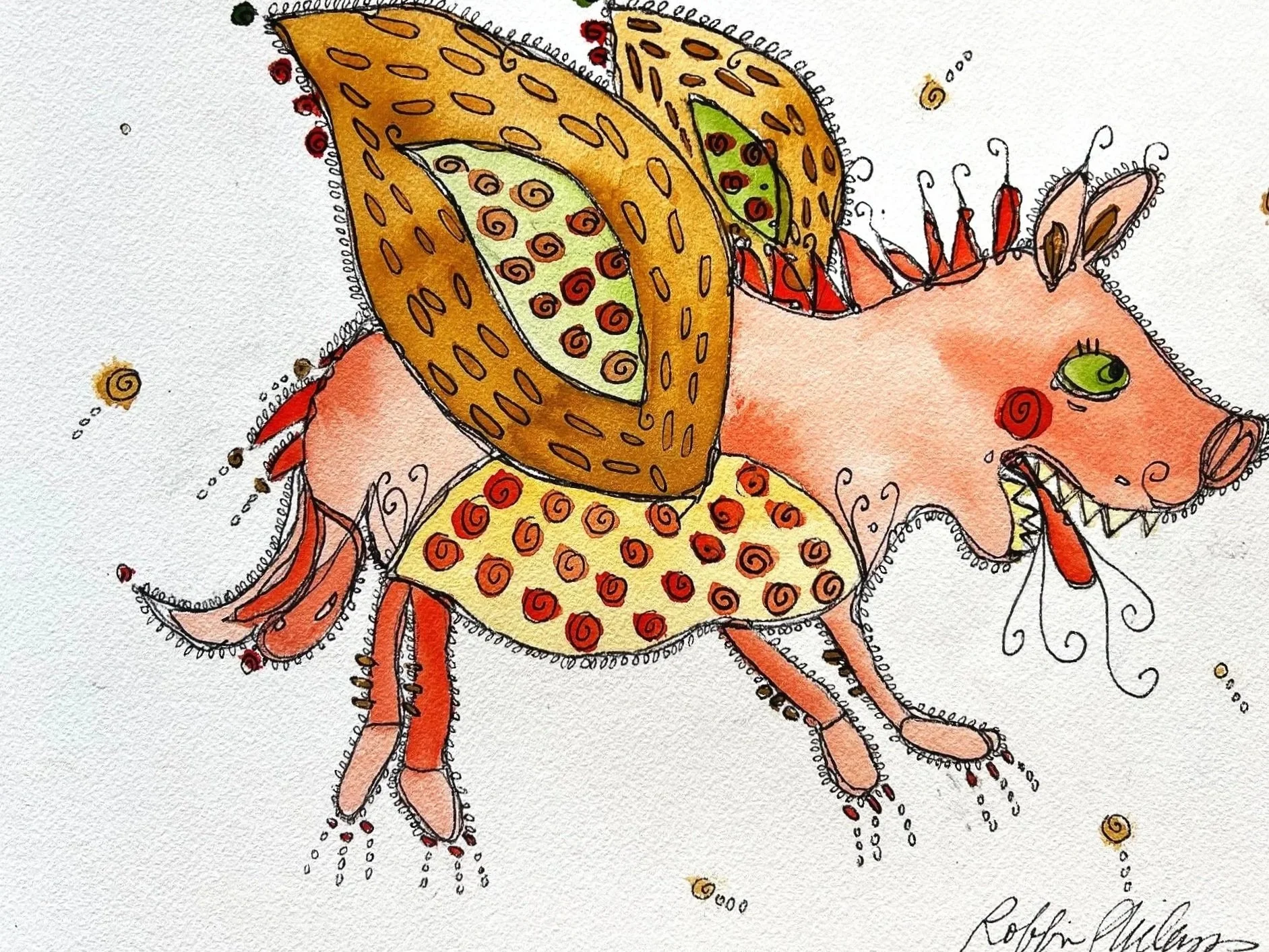  When Pigs Fly 9x12 Unframed $150