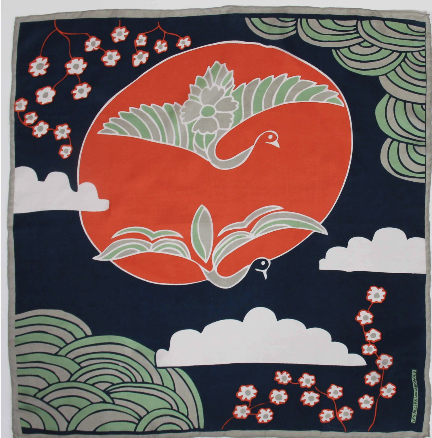 Mini Agami Coral  silk scarf