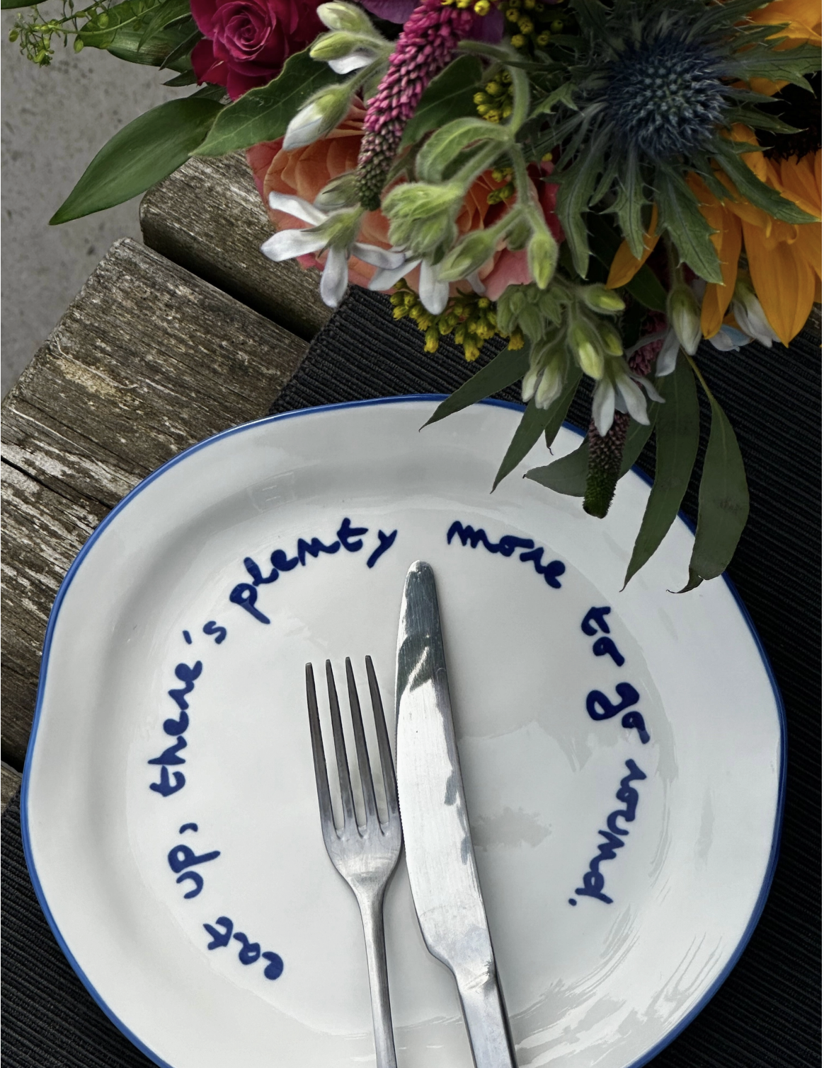 Statement Plate - 'eat Up There's Plenty More To Go Around.'