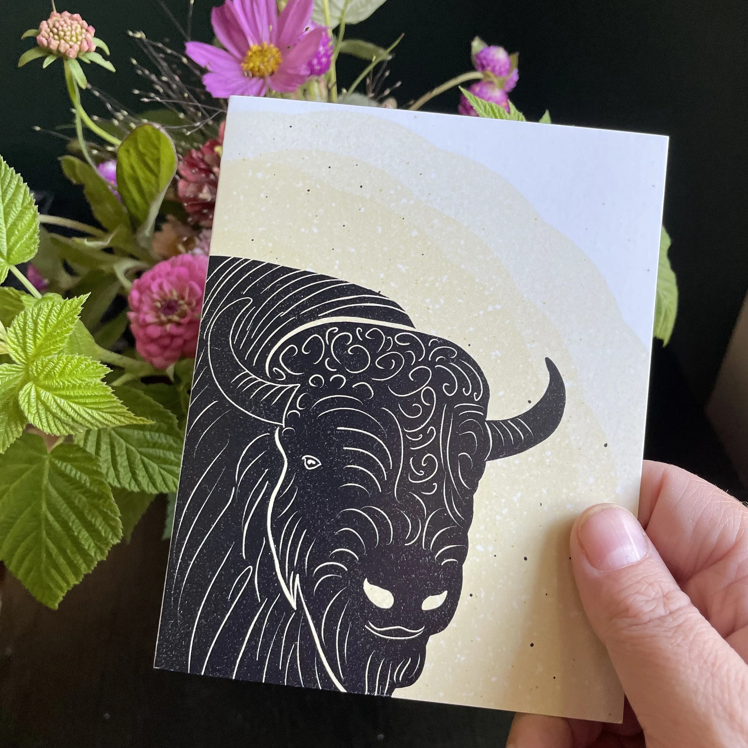 Bison greeting card 