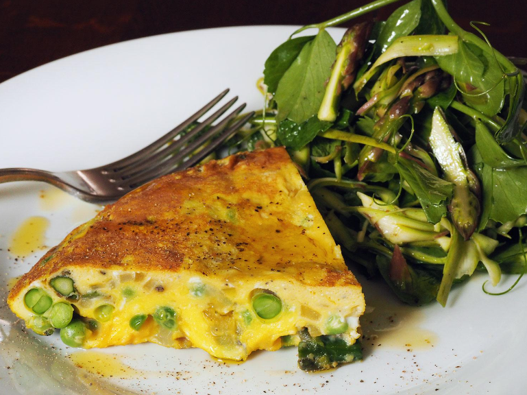 Springy Frittata With Asparagus &amp; Sweet Peas
