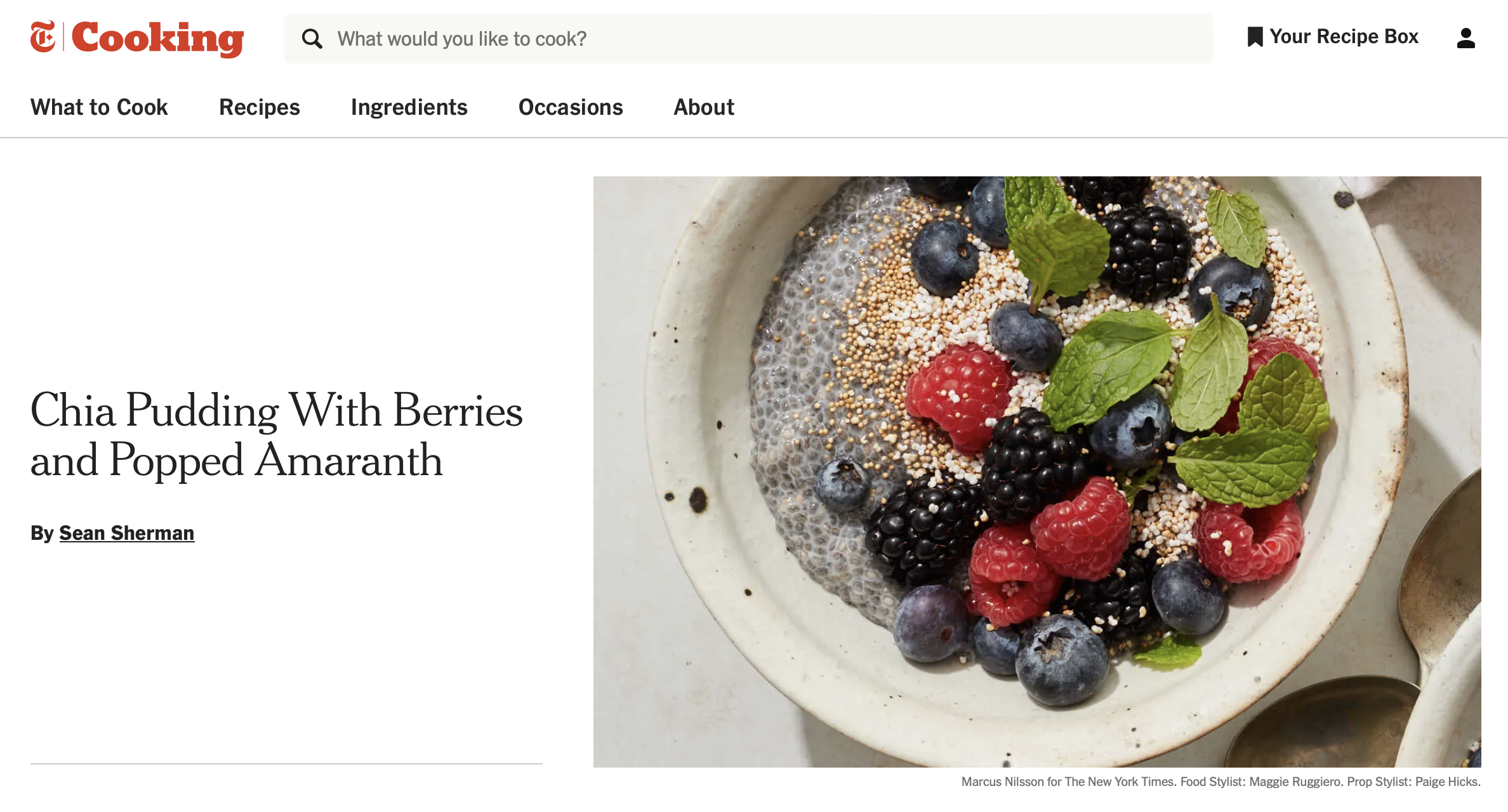 Chia Pudding (NY Times)