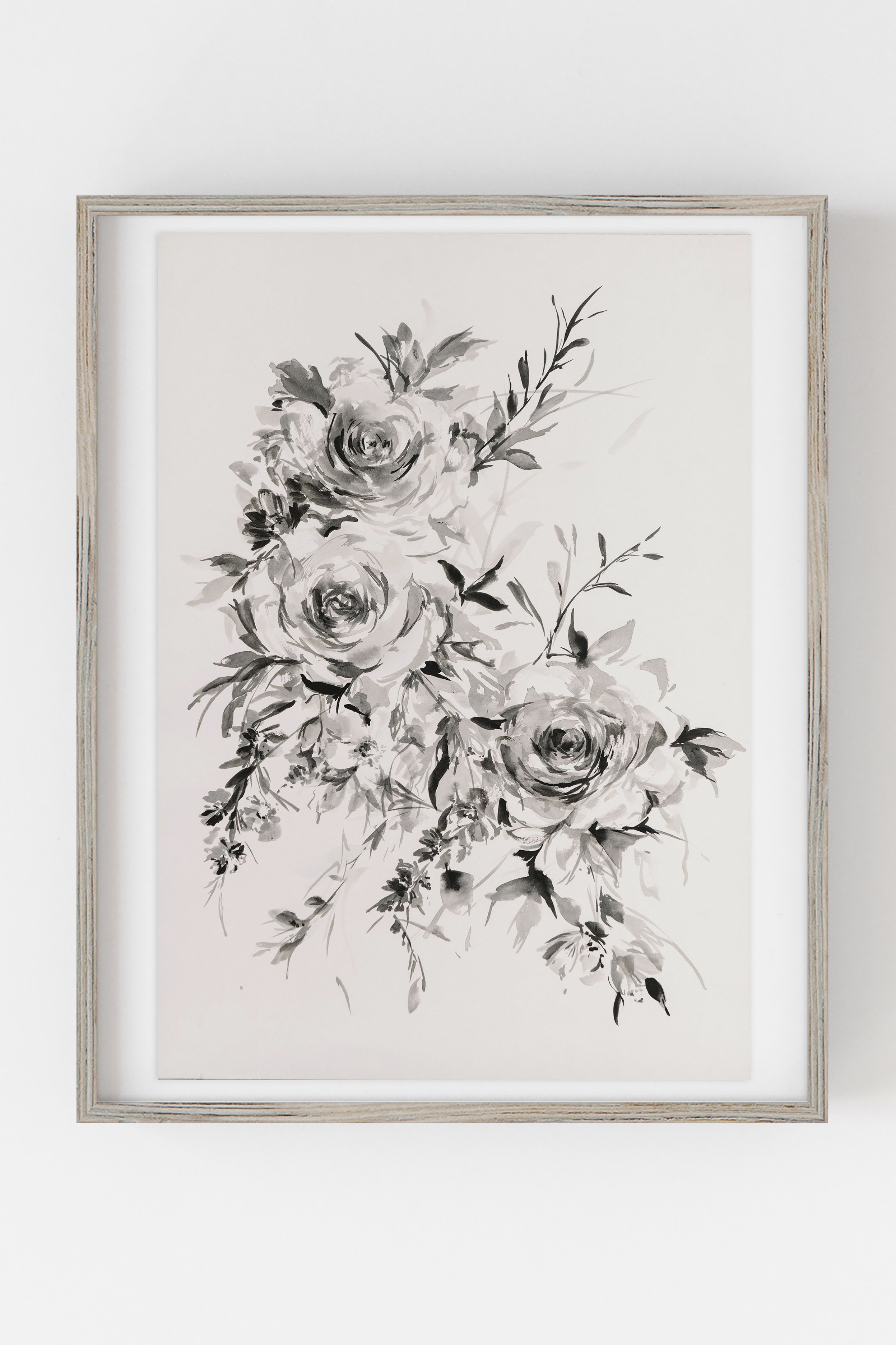 Trailing Roses in Black & White