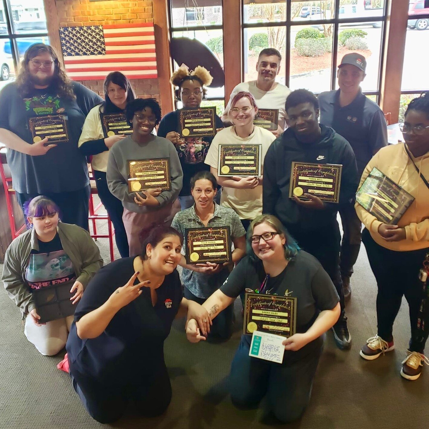 Souzy &amp; Kyle with their teams after completing another successful round of Shift Leader Workshops! So proud of you all!
#pizzahut #training