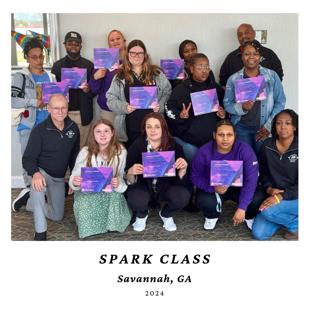 The Spark is one of the best things we do! Just look at all of those current &amp; future leaders! Thank you Andre, Lyle, and Rhetta for making the Spark possible in our Savannah Market!
#tacobell #training