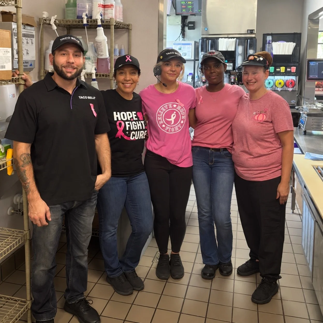 Shoutout to Store 37356 for showing up in pink this month 💗🎀 Our team came together to support Breast Cancer Awareness Month and help spread a little extra love and awareness.