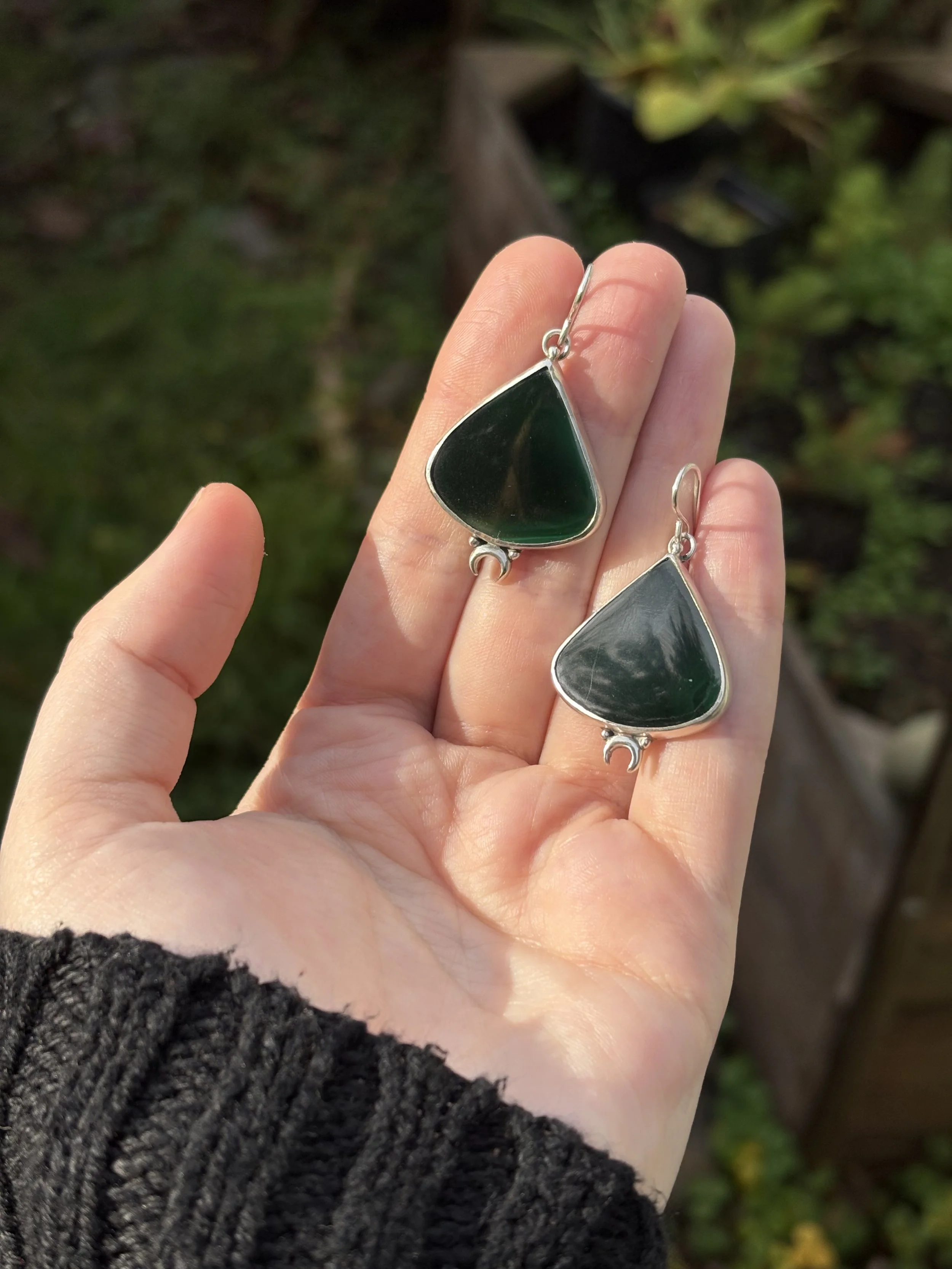 Celestial malachite drop earrings