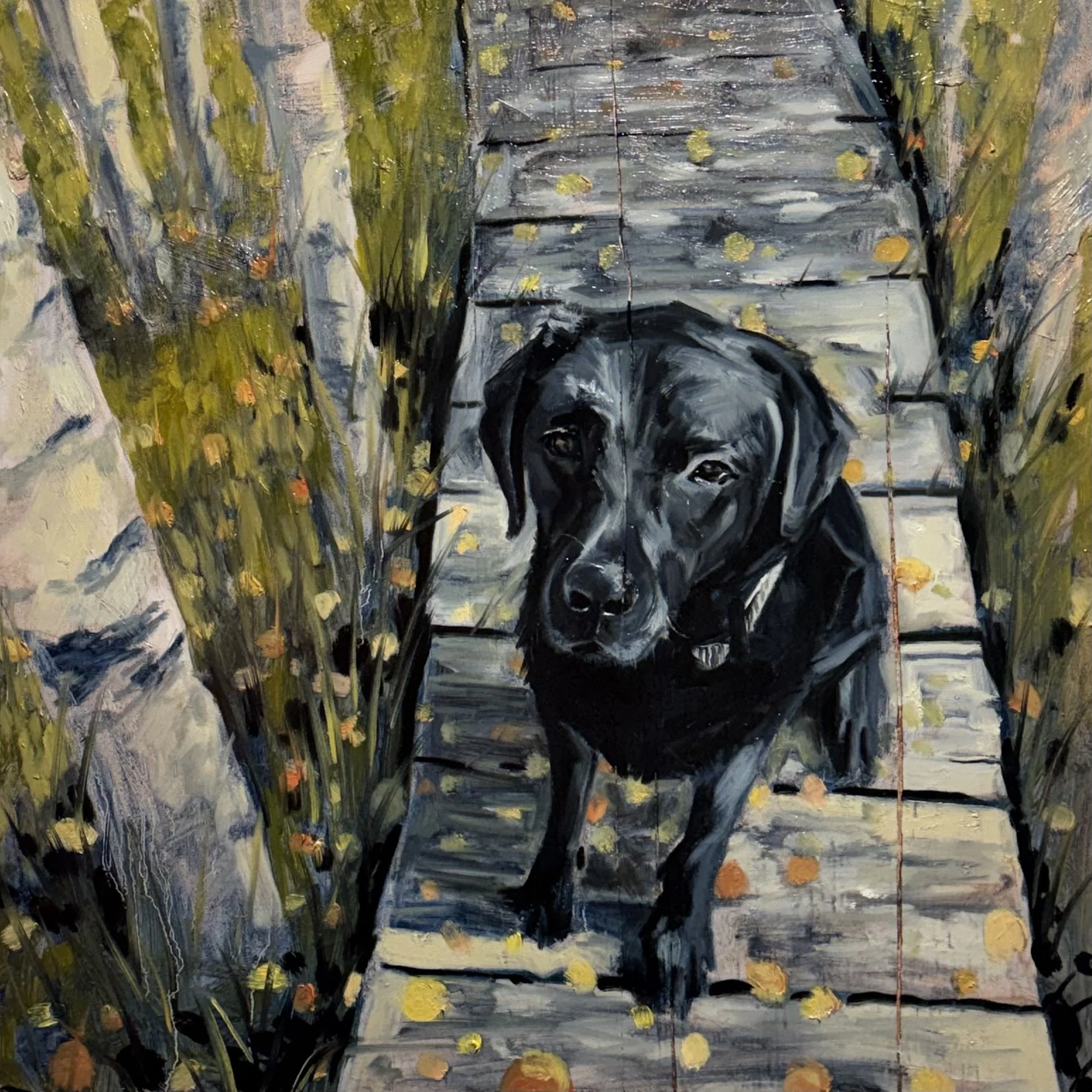 Louis - 2' x 2', Oil on Plywood