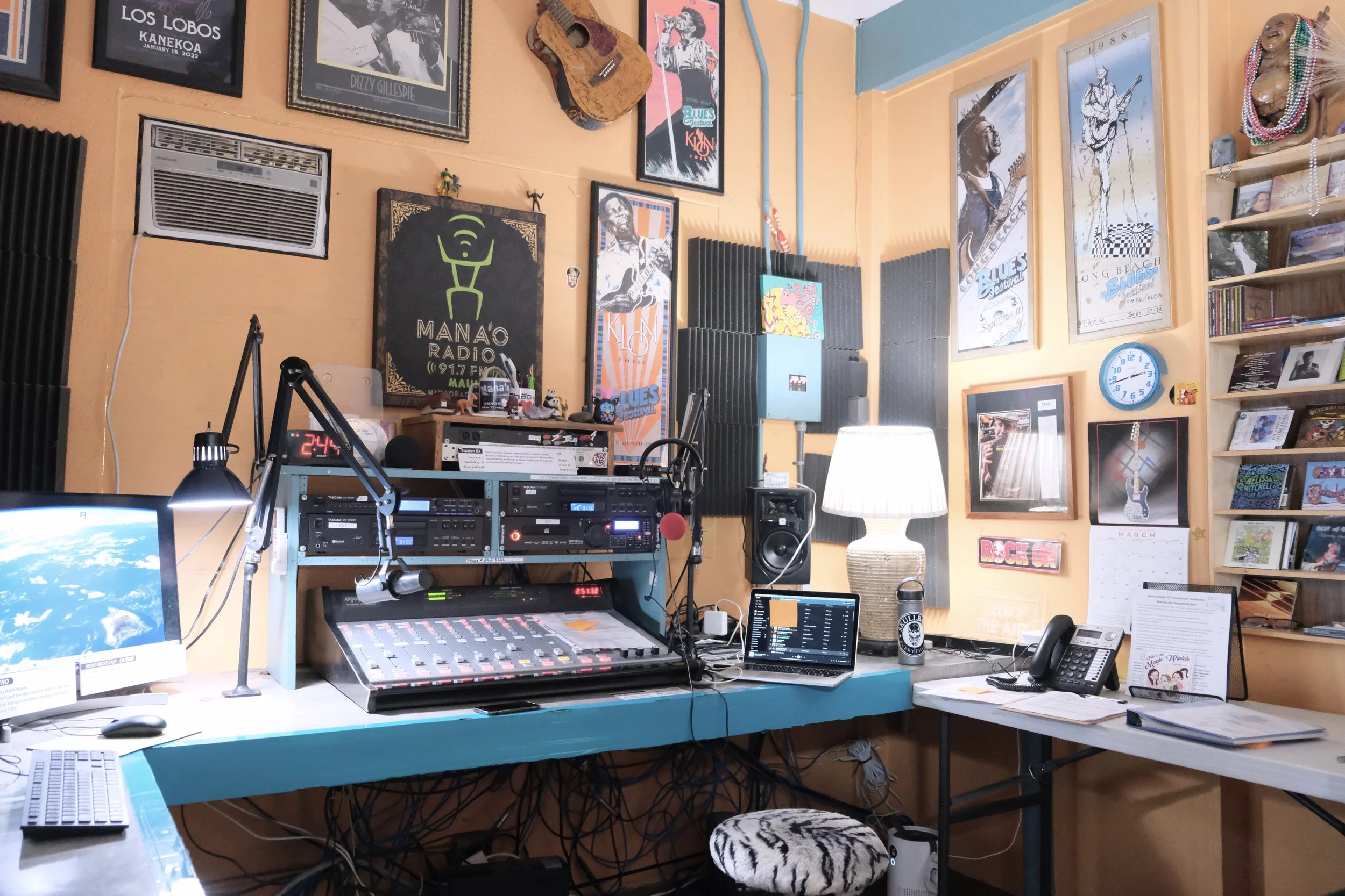 KMNO 91.7 FM, where I volunteer as a DJ every other Friday from 5 - 8 PM HST