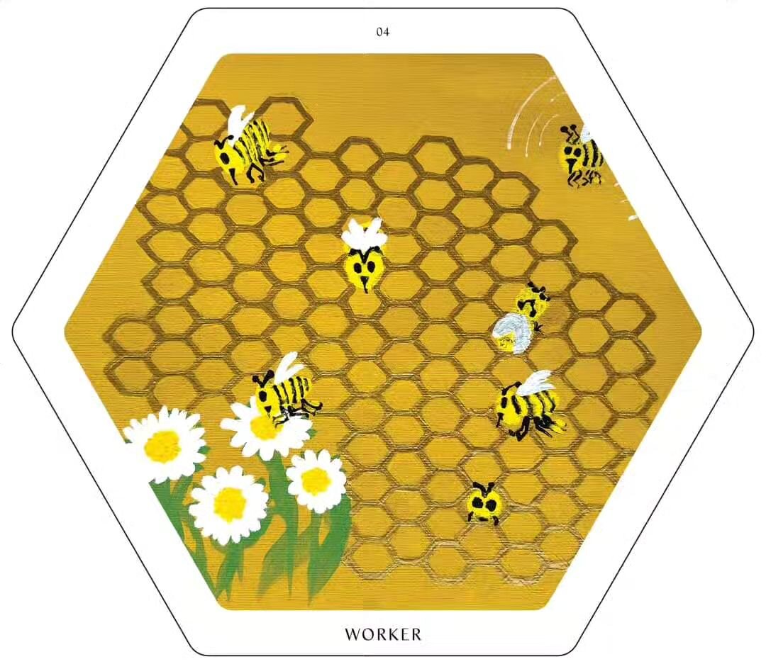 🐝👸🐝 Lesson from the Hive 👸🐝👸

The Worker Bee card is a symbol of dedication, embodying the virtues of integrity, selflessness, and an unwavering work ethic. It serves as a reminder of the importance of commitment and hard work in achieving our 
