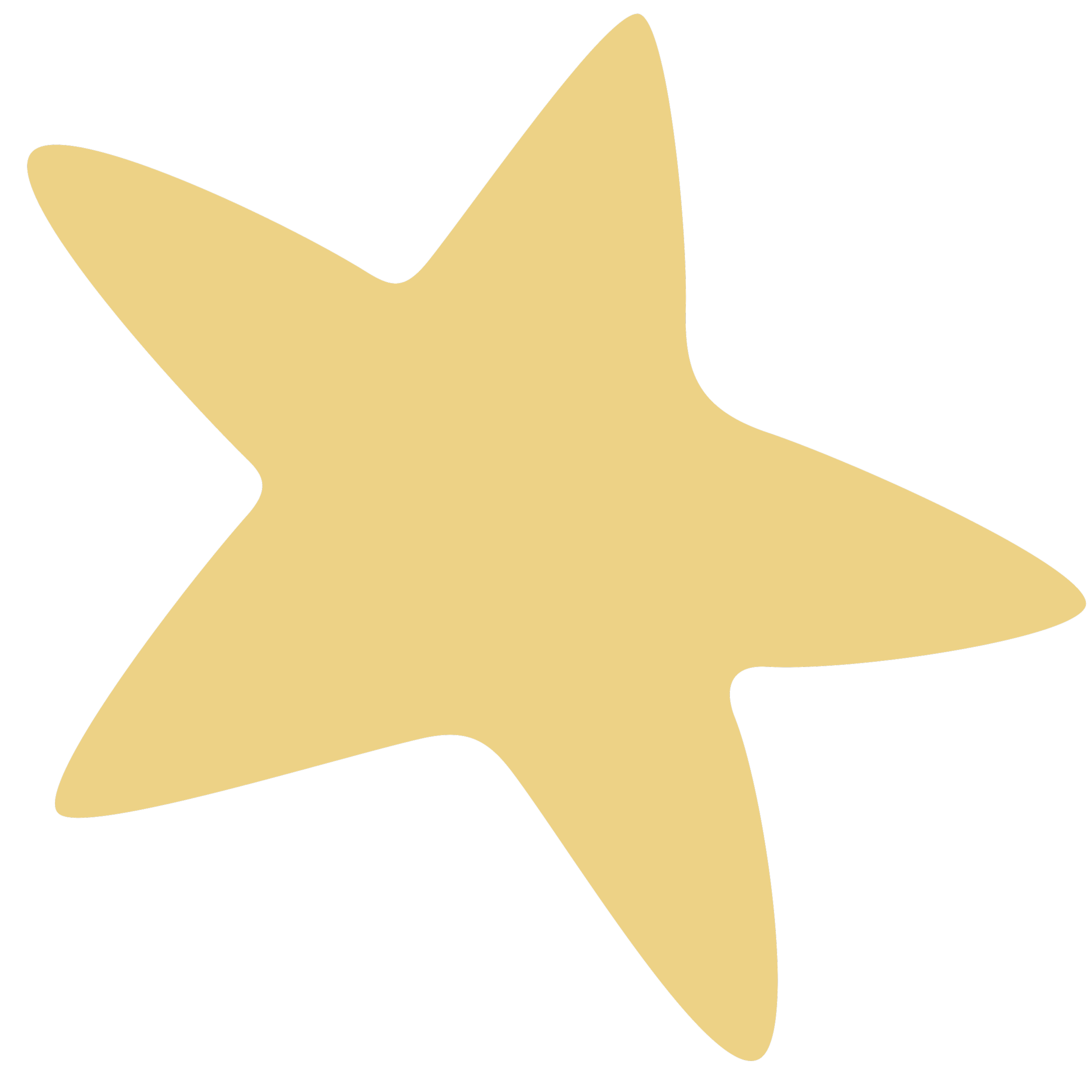 Abstract graphic of yellow and black shapes with a stylized star or flower design.