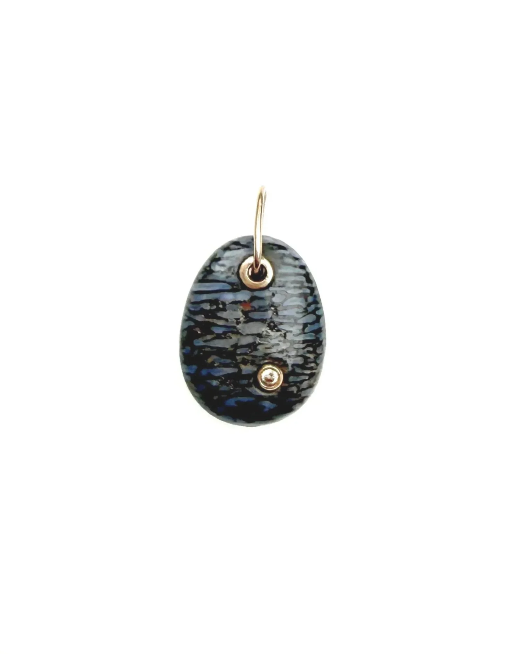 Dinosaur Bone and Diamond Pendant