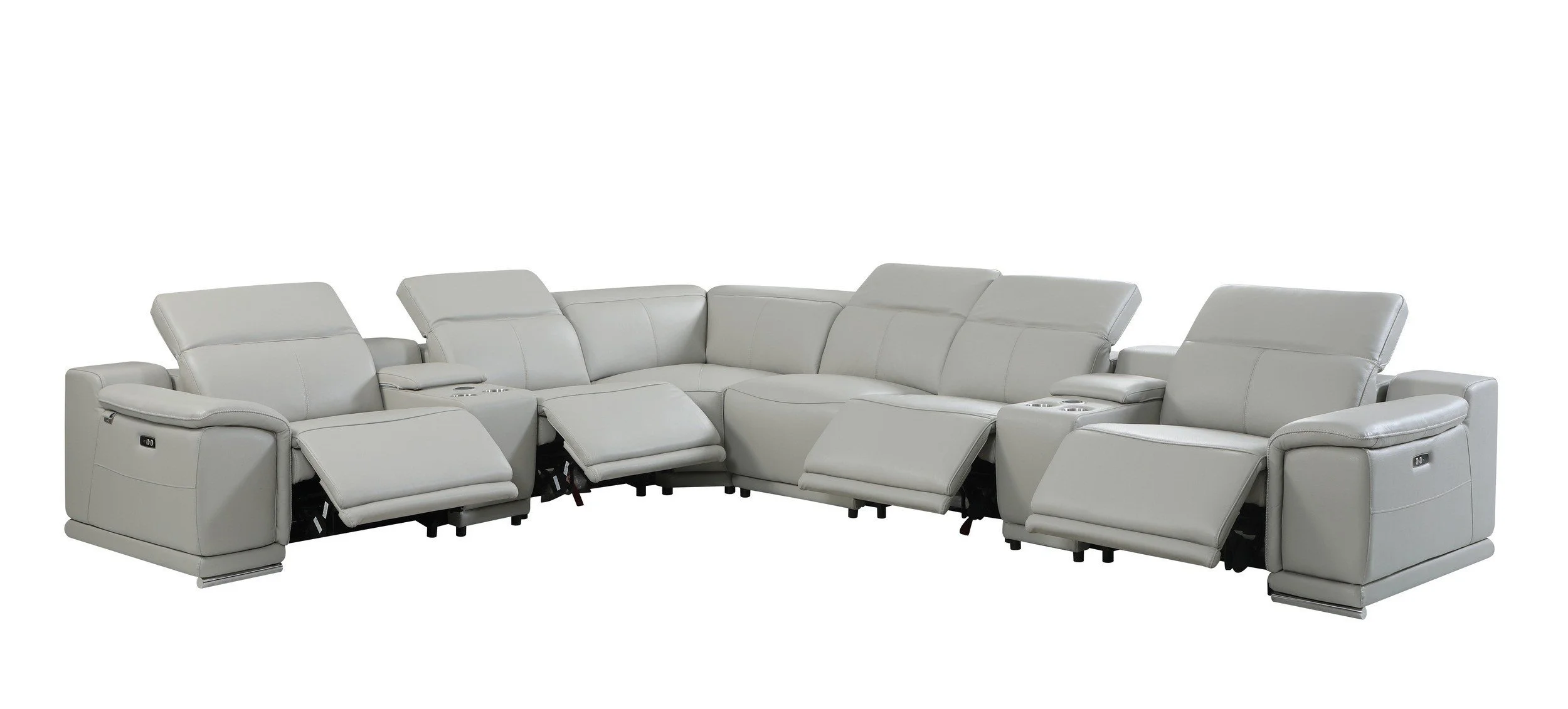 Light Grey Modular Power Sectional — JV Gallerie