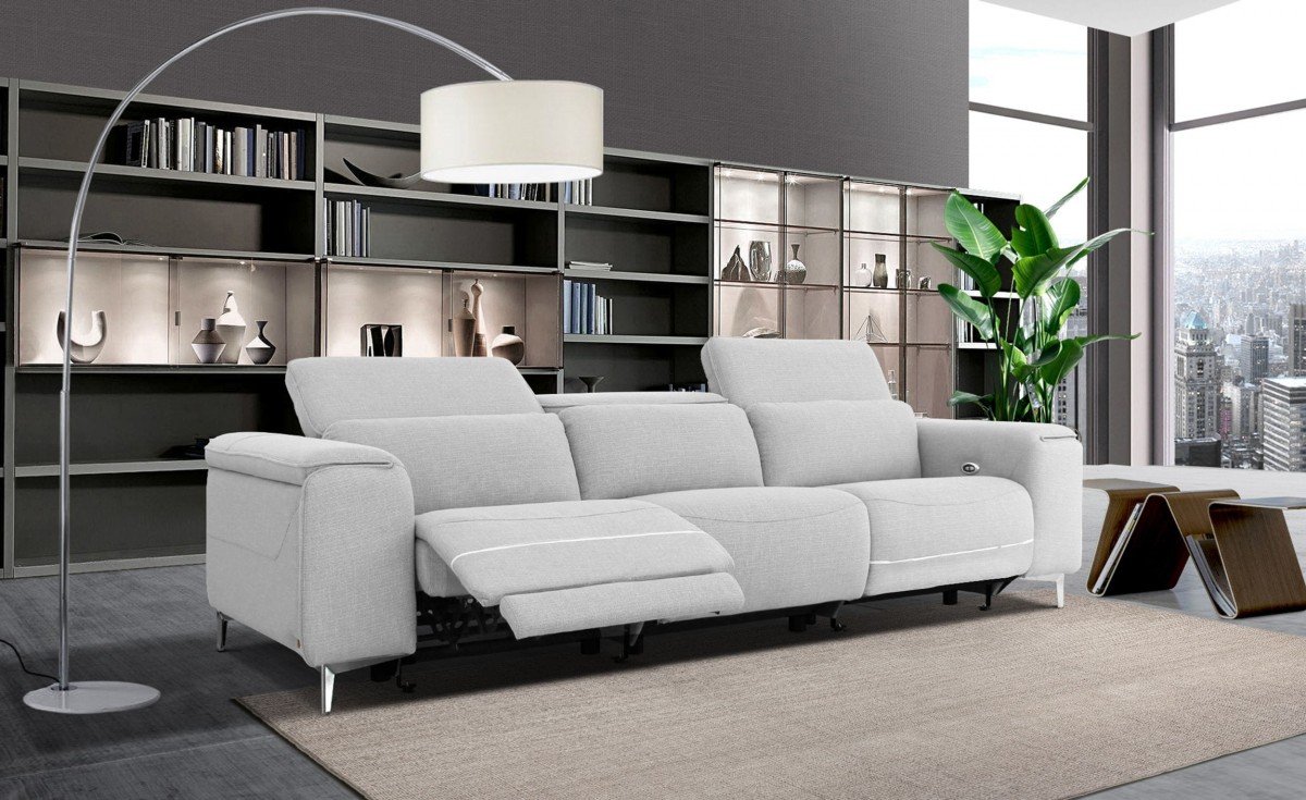 Cyprus Contemporary Grey Fabric Sofa W