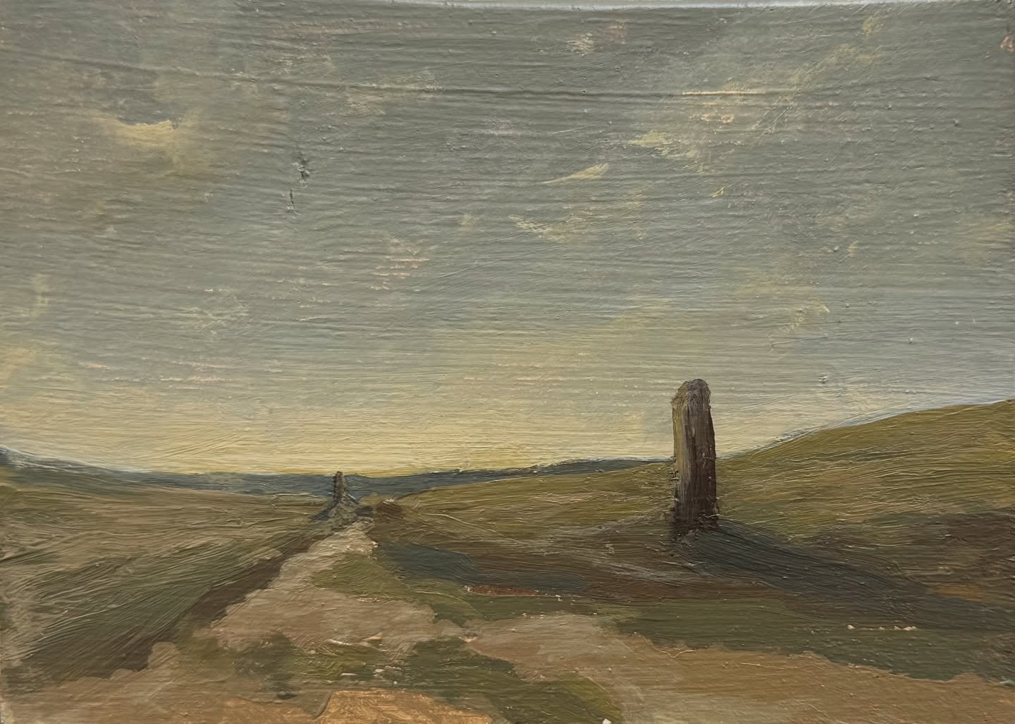 Small studies for larger paintings

Image 1&amp;2: Two pillars (2026), 17.5x12.5, Acrylic on wood

Image 3&amp;4: Untitled (2026), 15.5x12.5cm, Acrylic on wood 

Image 5&amp;6: Sky Study (2026), 15.5x12.5cm, Acrylic on wood